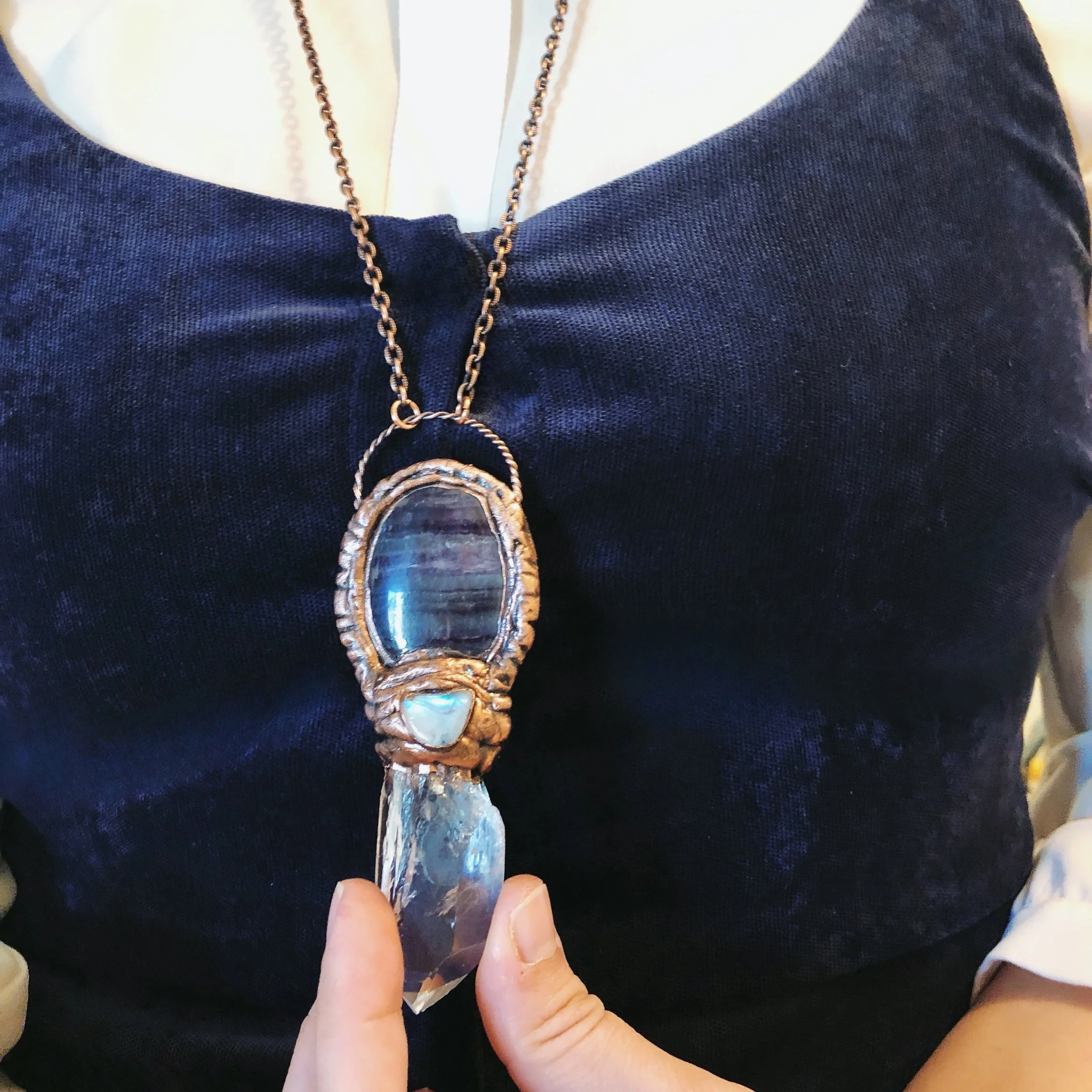 Rainbow Fluorite Wand detail.JPEG