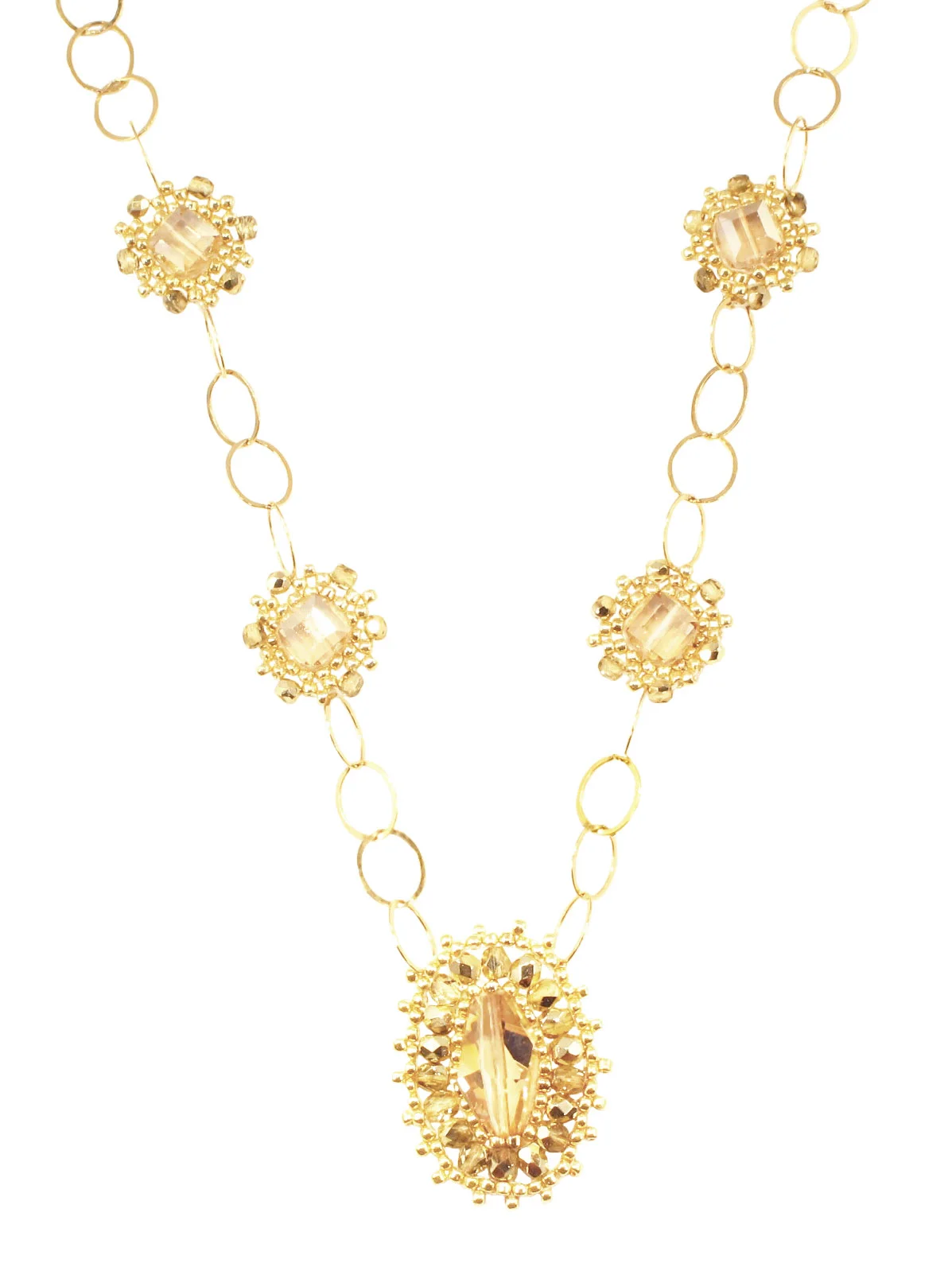SWAROVSKI CRYSTAL AND GOLD FILLED NECKLACE