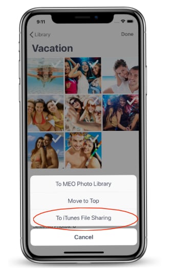 MEO Photo iTunes File Sharing Option