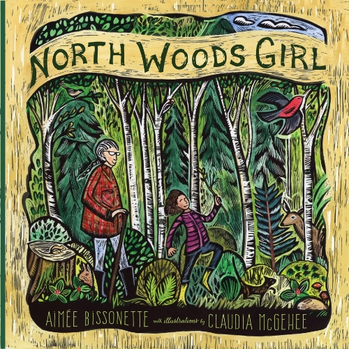 The Northwoods Girl cover idea was of the two main characters "parading" through the woods. It lent itself nicely to the format. I wanted to bring in the rustic feel of birch trees (so special to this area), and so by framing the main image in faux wood-bark, this special location detail was worked in.