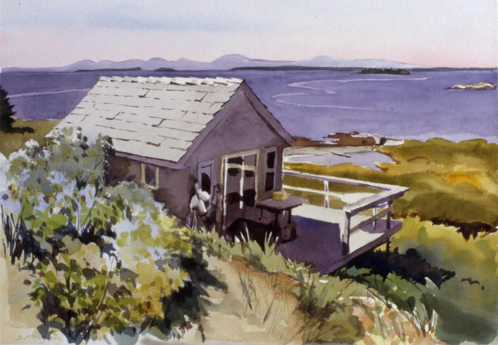 Oak Island House Watercolor, 16" x 20"