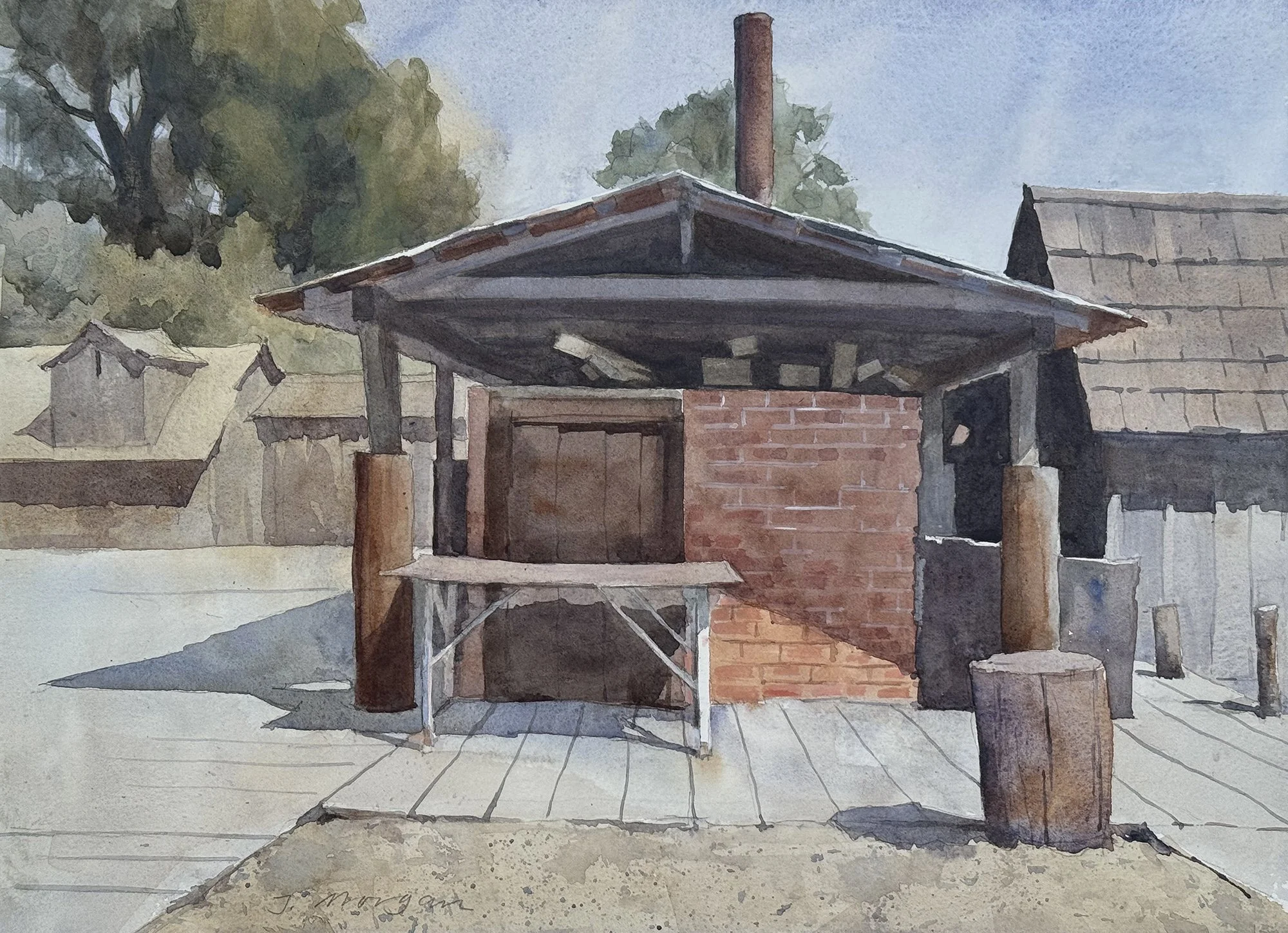   China Camp Shrimp Oven 2   Watercolor, 11” x 15” 