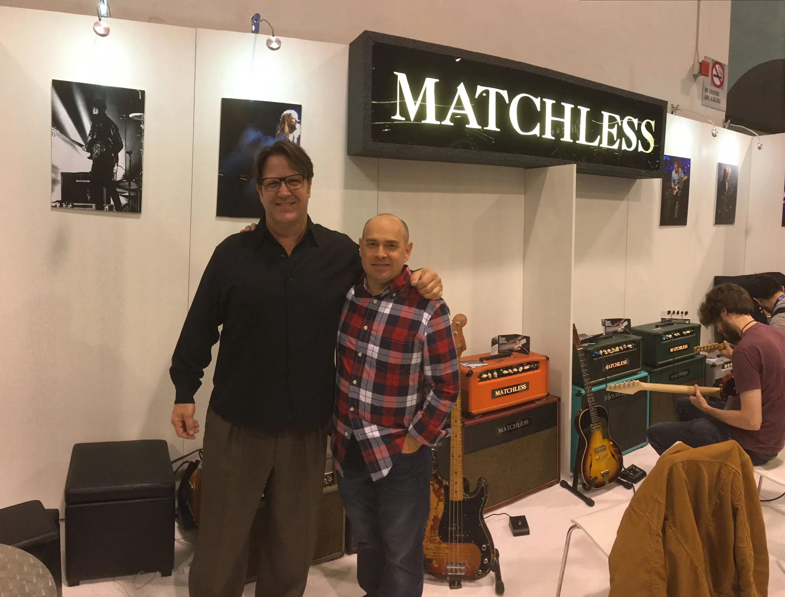 Dariush Rad, president of Asterope (left), with Phil Jamison, president of Matchless Amplifiers (right)