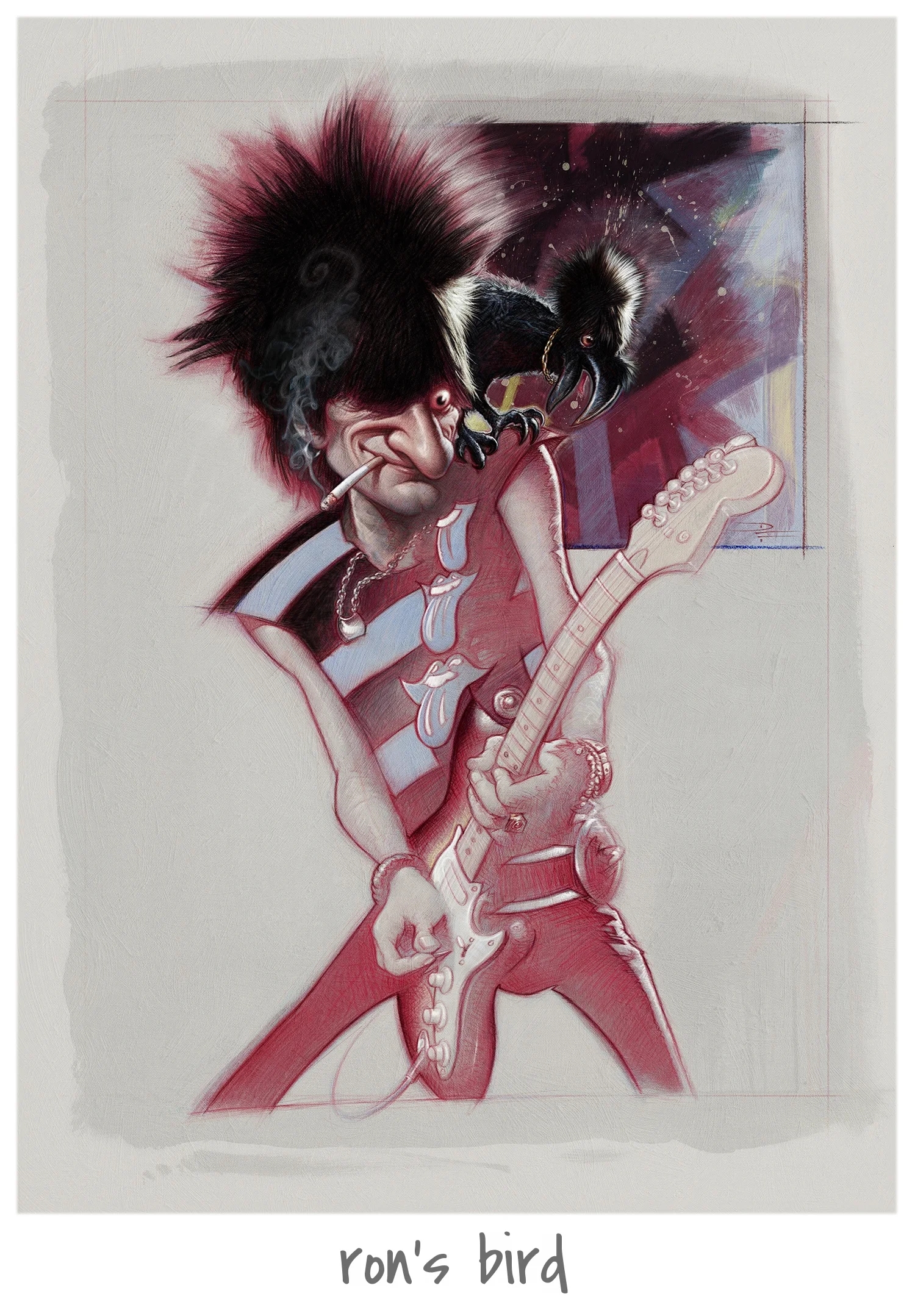 Ronnie Wood with a similar crow.