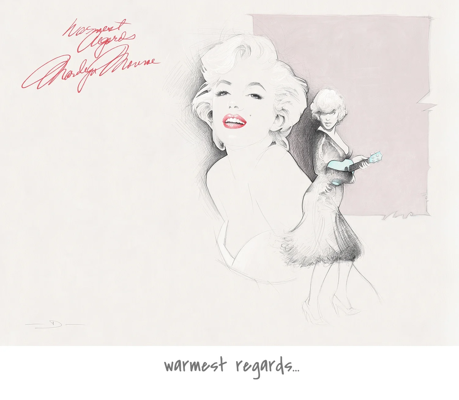 Marilyn Monroe with Ukulele.