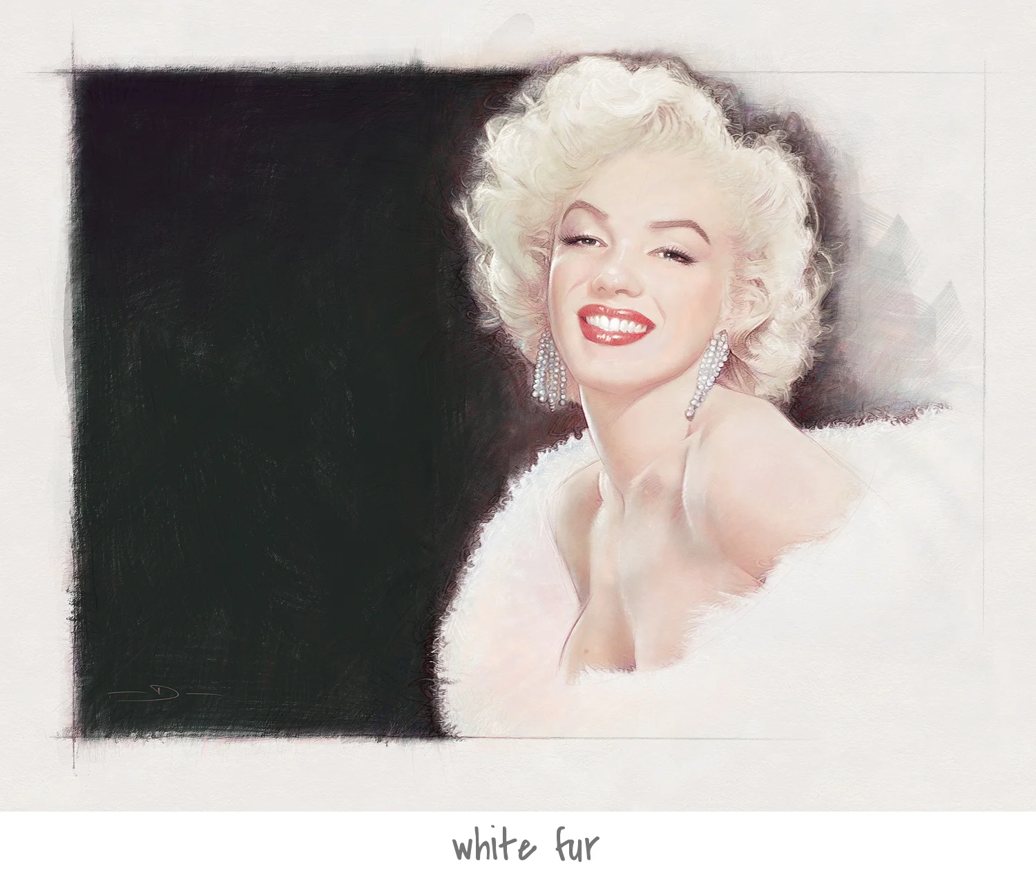 Marilyn Monroe in pearls & fur.