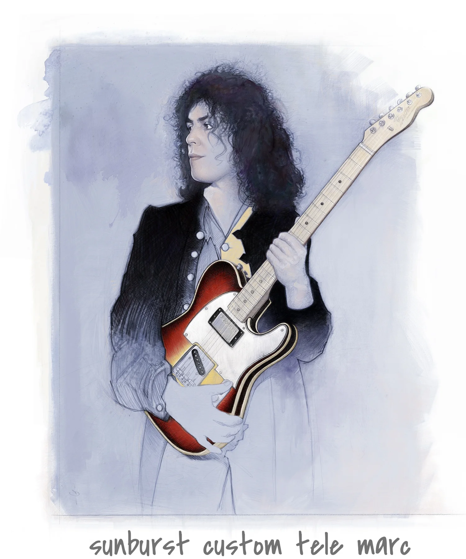 Marc Bolan with Sunburst Custom Telecaster.