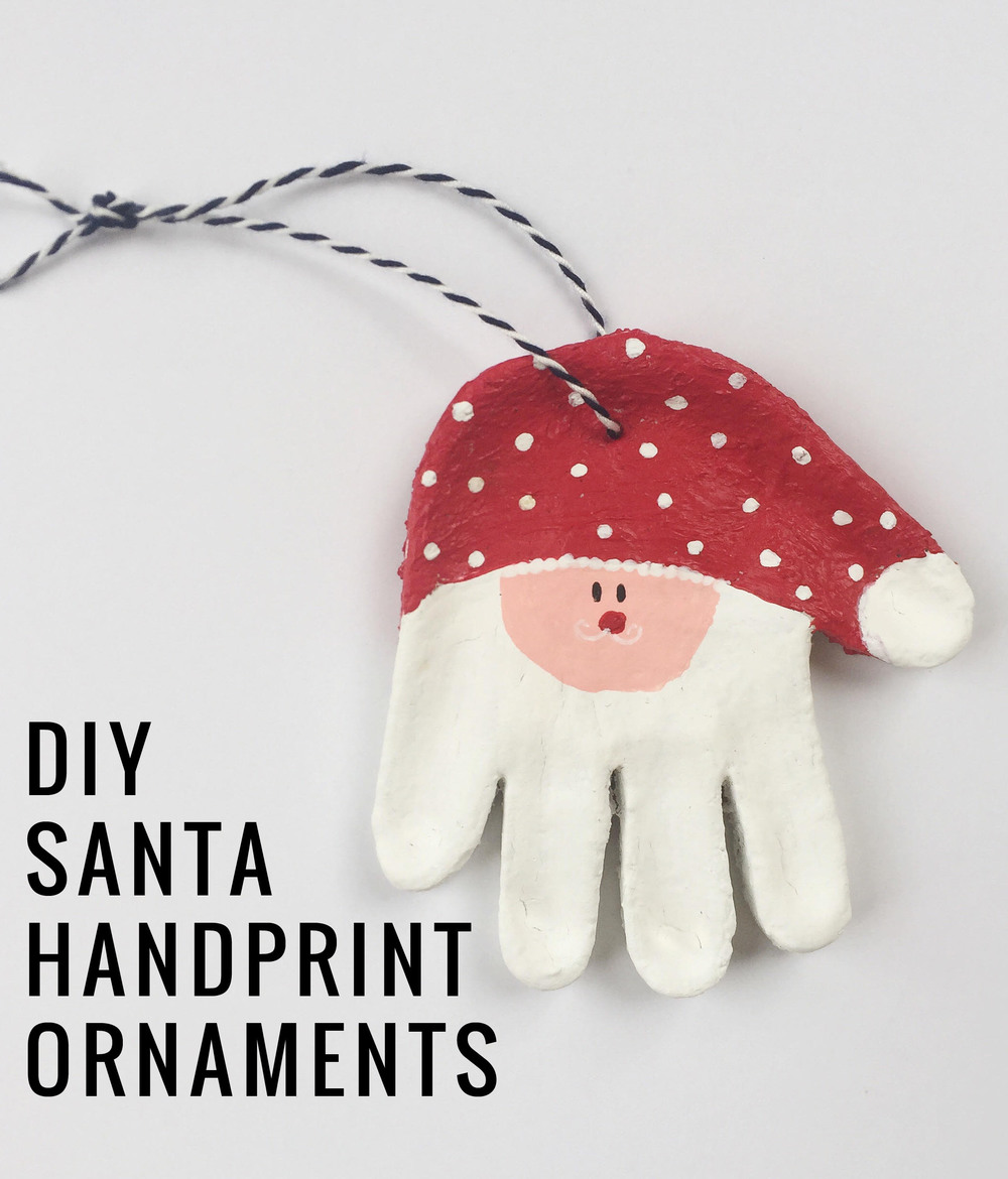 DIY Santa Handprint Salt Dough Baby Ornaments  | Momma Society-The Community of Modern Moms | www.MommaSociety.com