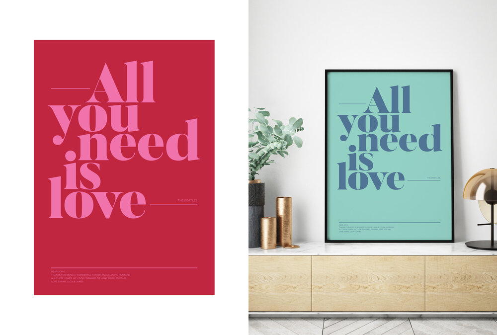 Song lyric customisable poster series design — Upper & Lower