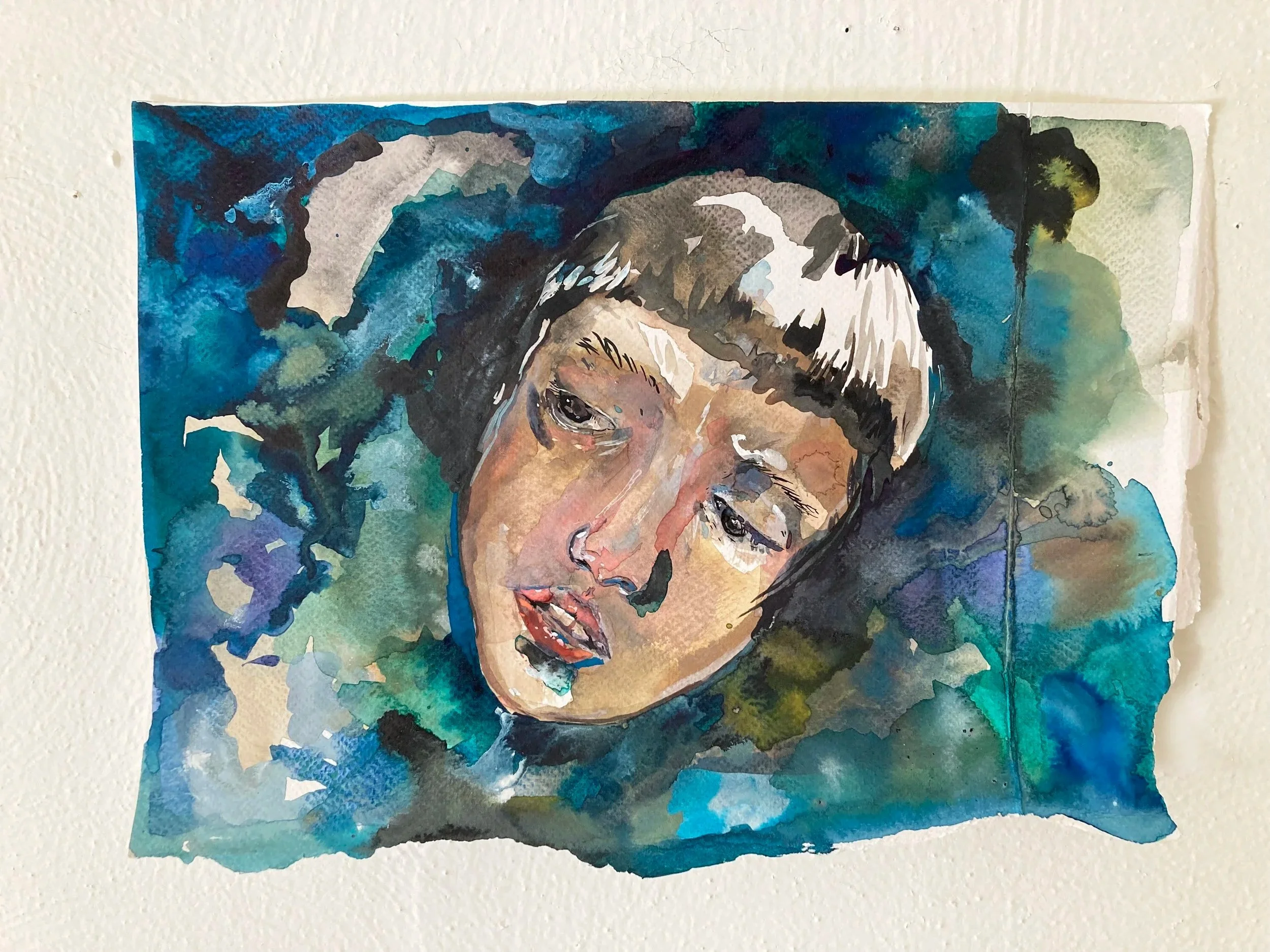   After All of This, I Remain (Maren’s dream)  8.5 x 11 in. watercolor, ink, acrylic on paper 
