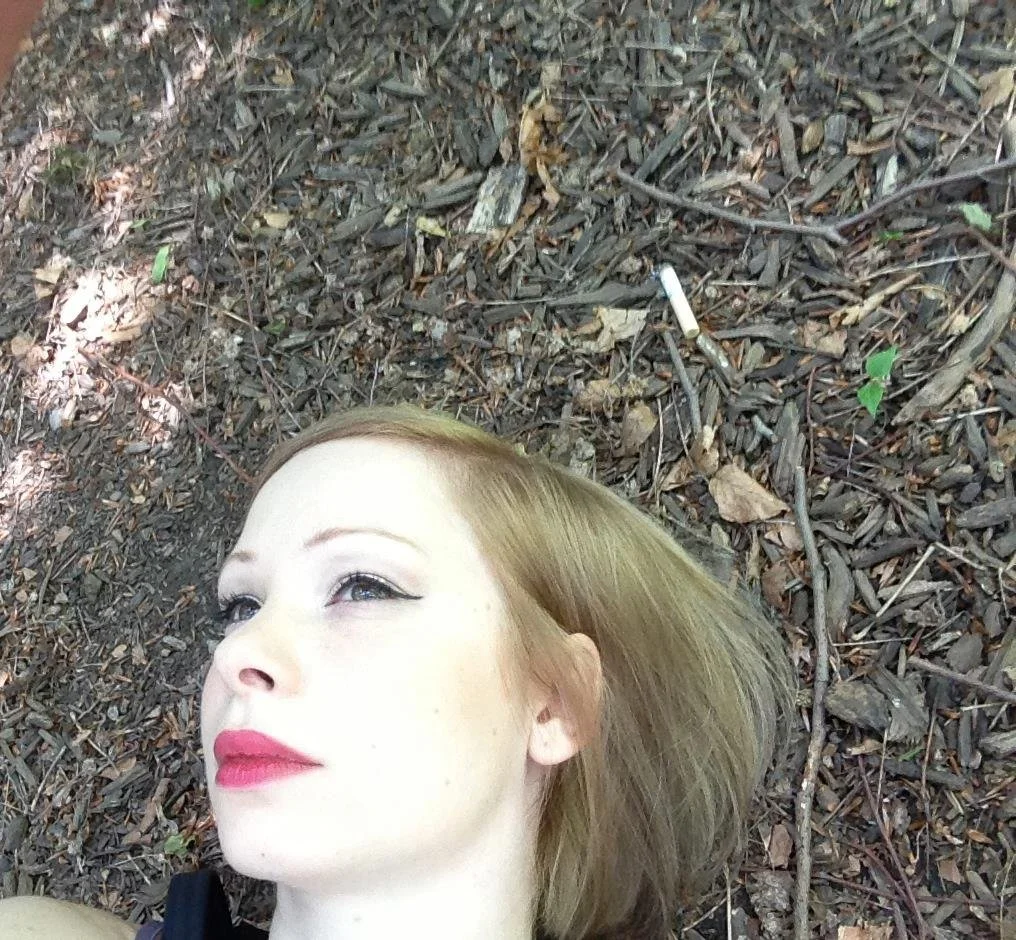 Hidden under a willow tree sometime in 2013/2014 on my lunch break. Wrestling with my art career lull and trying to survive on a minimum wage job which was $7.00 an hour. After 2 years I got a .25 cent raise which I felt ecstatic about at the time lo