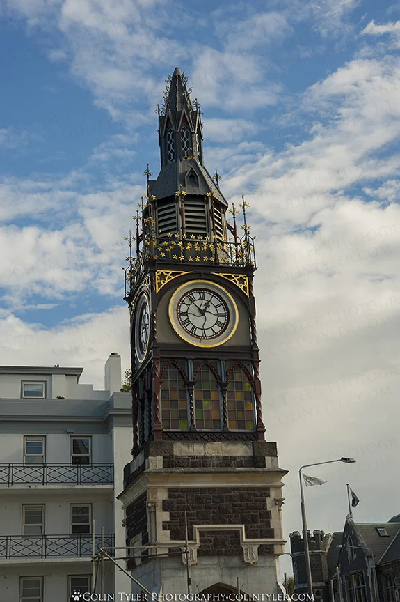 The Victoria Clock Tower still displays the time that the February 2011 earthquake struck, Christchurch, South Island