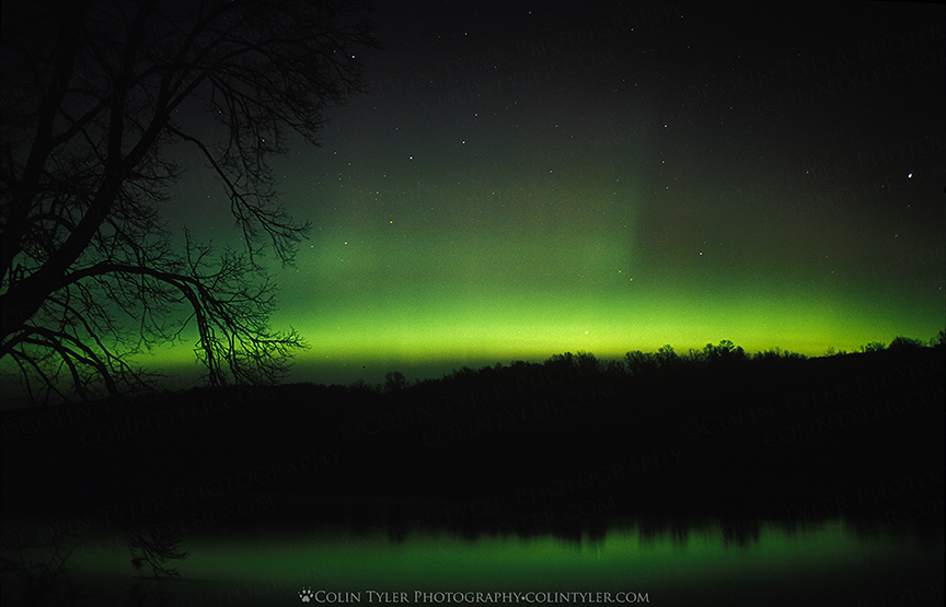 Aurora borealis over the St. Croix River