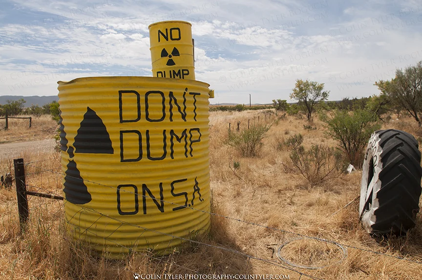 Sign protesting the proposed nuclear waste site in the Flinders Ranges