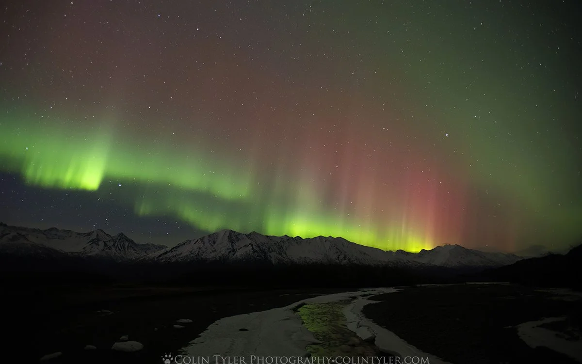 Springtime aurora near Palmer, Alaska