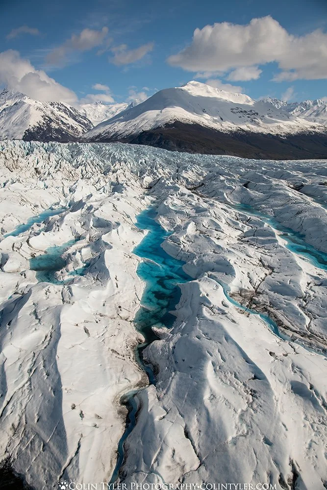 Aerial Photo of a Glacial Pool on Knik Glacier