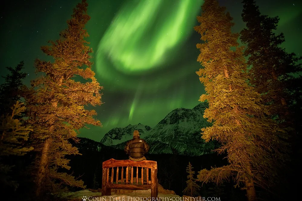 April Geomagnetic Storm, Ben Schneider Memorial Bench, Eagle River Nature Center