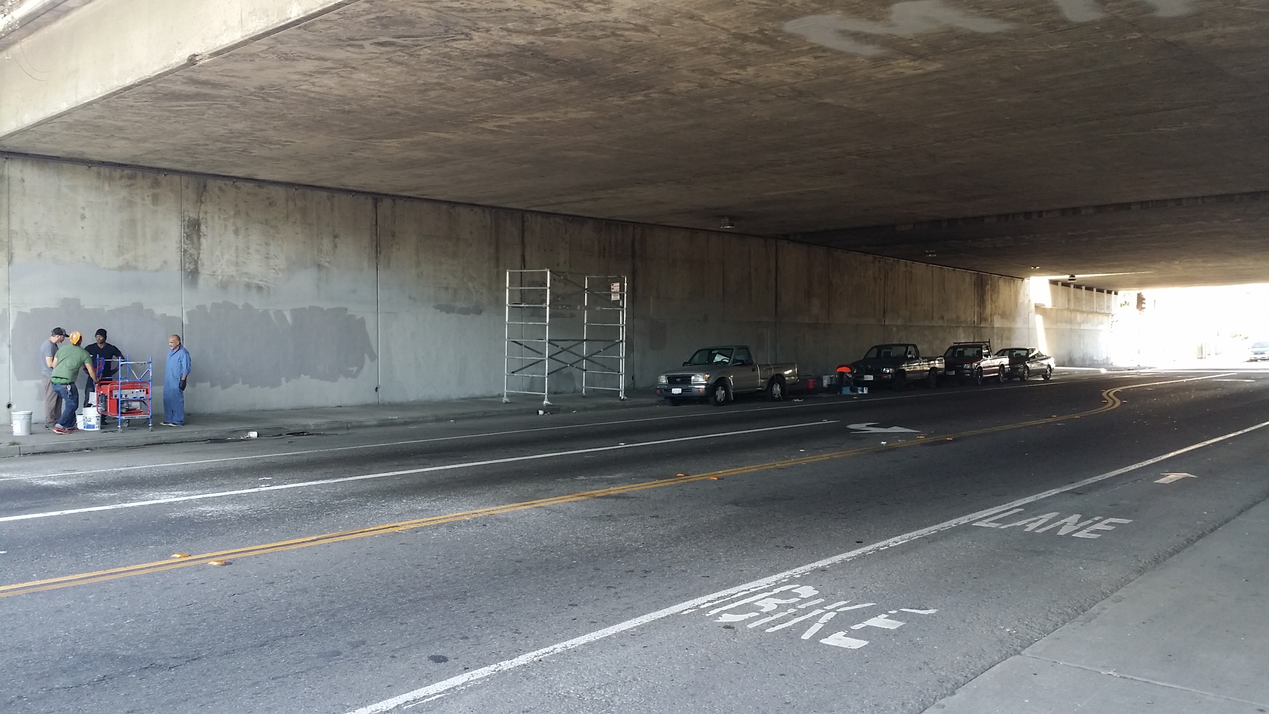West Oakland, Mural Site. Under the 580 freeway