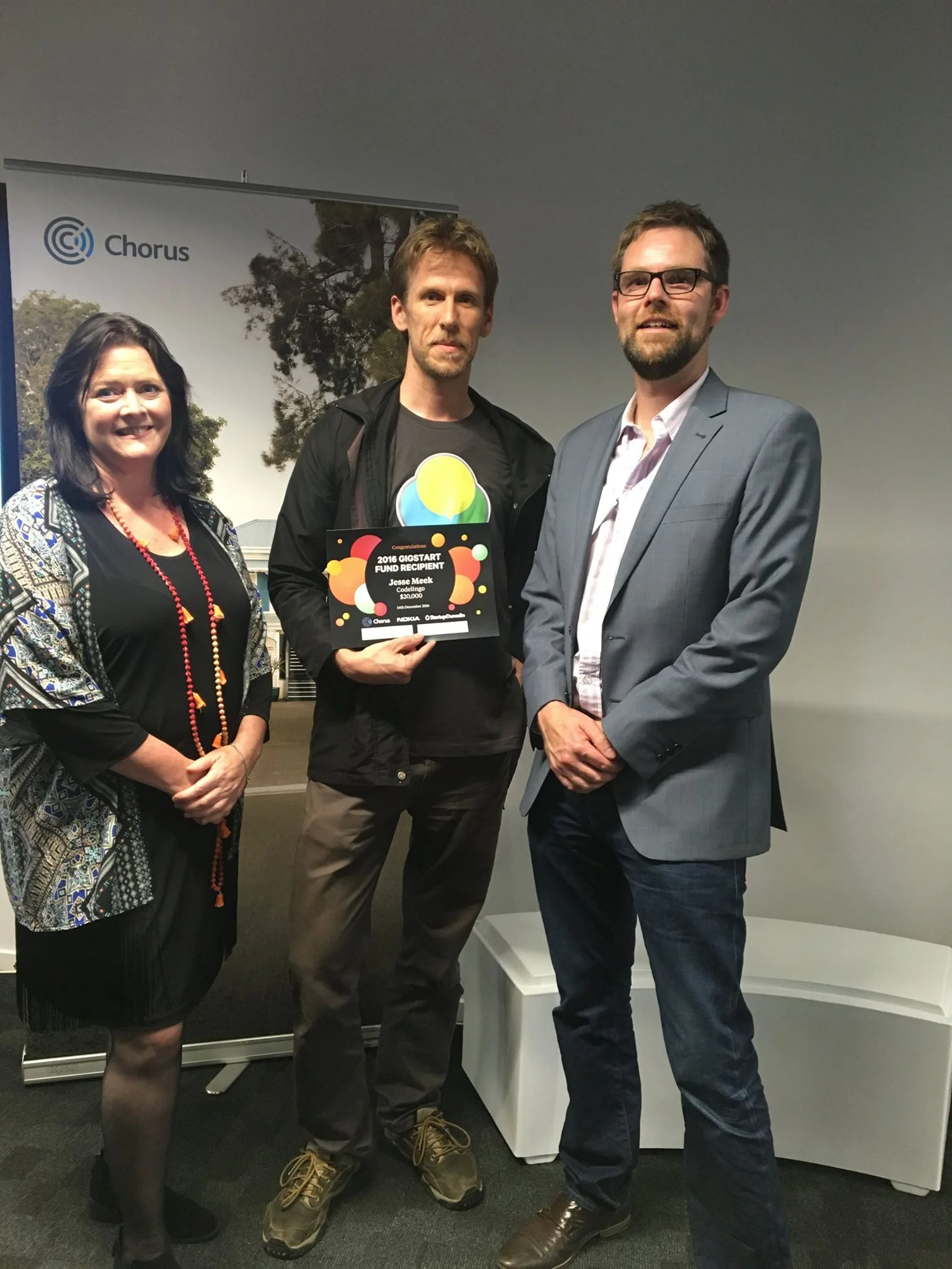 CodeLingo receiving a Chorus Gig-start grant
