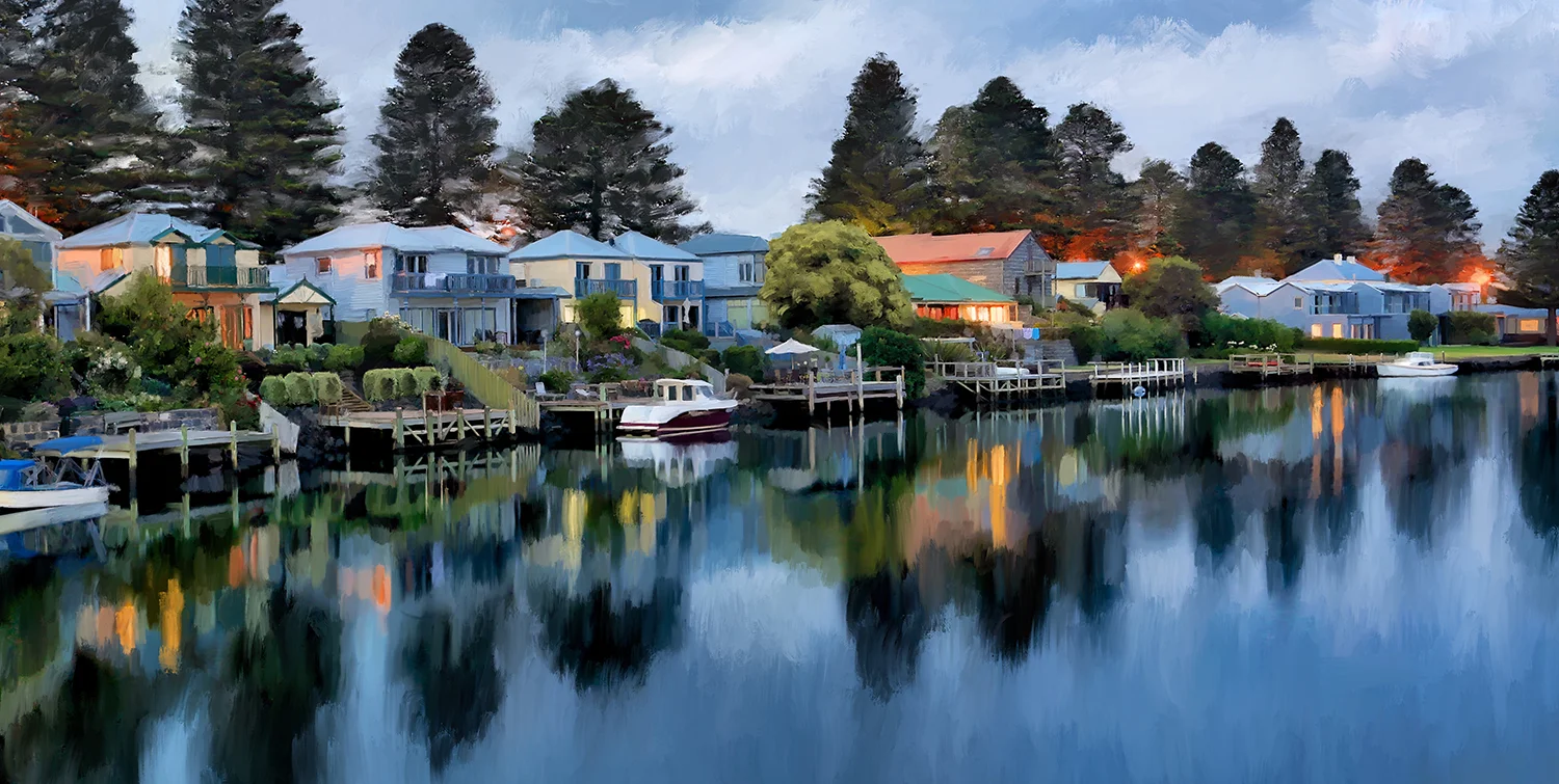Port Fairy at Dusk - Procreate