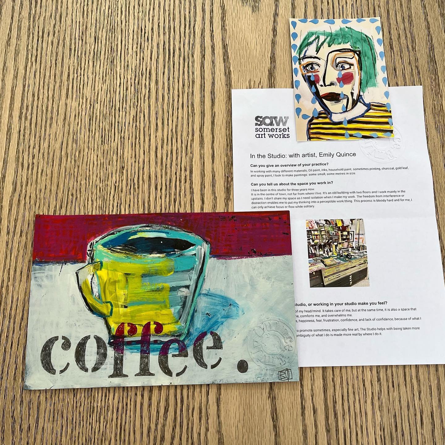 Really chuffed with my purchase and great to meet you @emilyquinceart 
🎨 
#somersetartweeks #somersetartworks #somersetopenstudios
