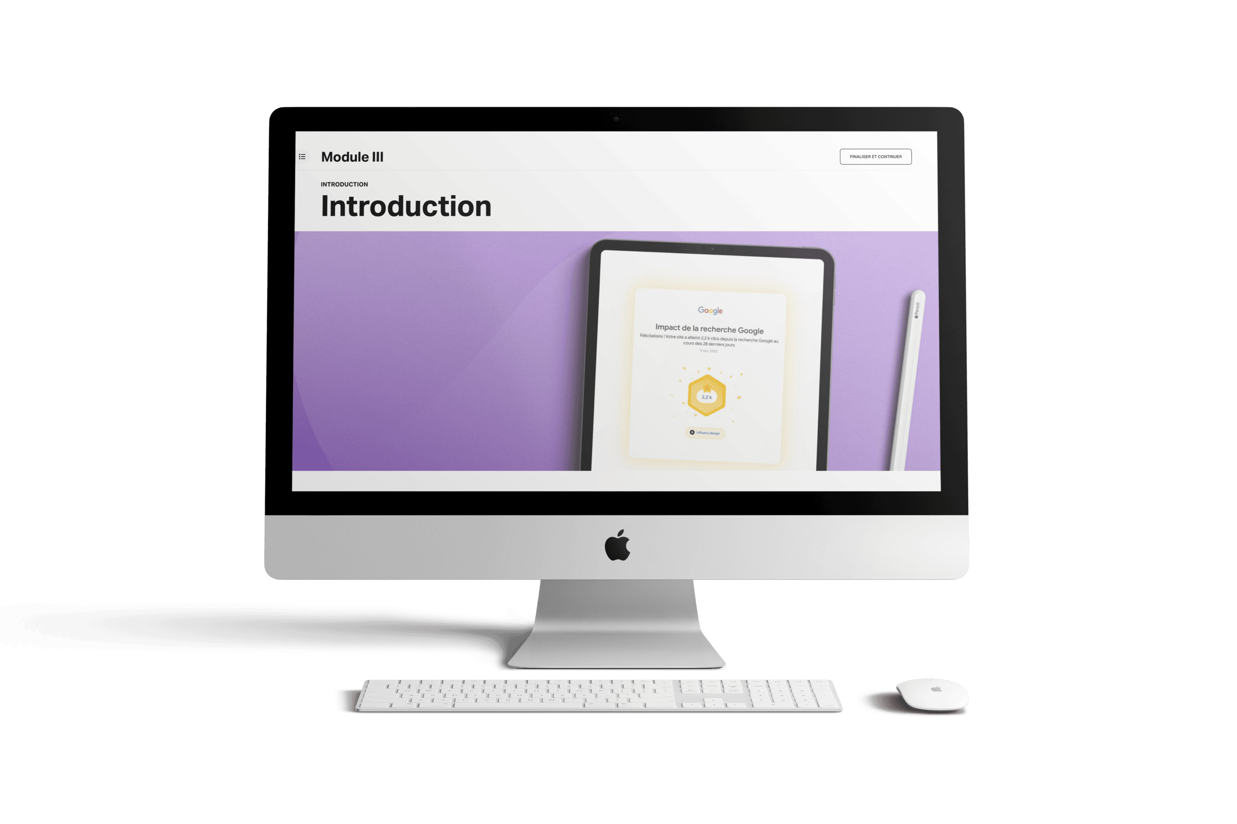 Mockup: formation en ligne (module 3)