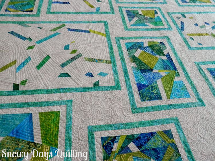 custom quilted improv quilt