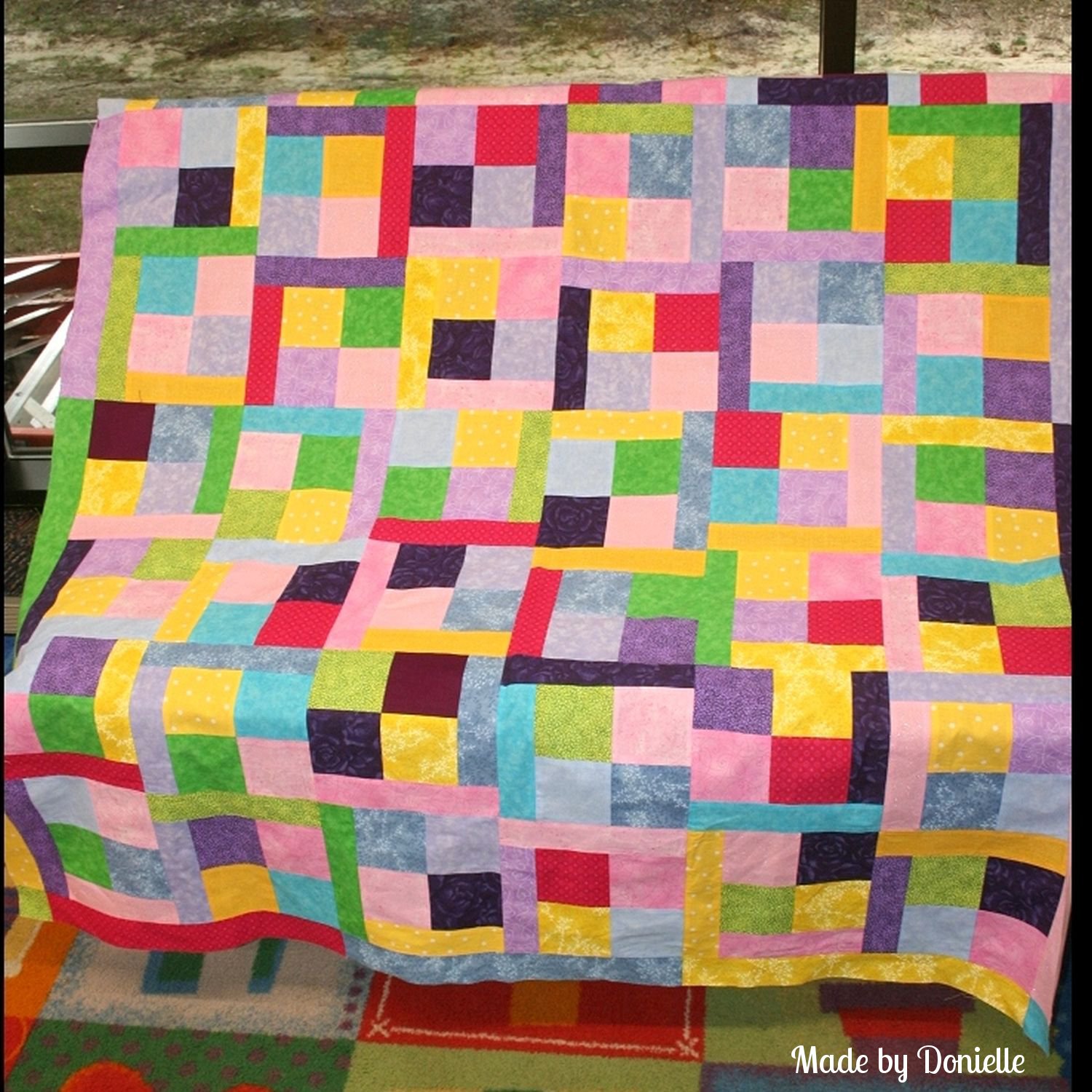 pink lemonade squares and rectangles quilt