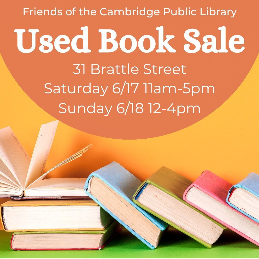 The Friends of the Cambridge Public Library invite you to a used book sale benefitting the Cambridge Public Library! We have 3,000+ used children's (fiction and non-fiction), Young Adult, and adult fiction books donated by the public.

The sale will 