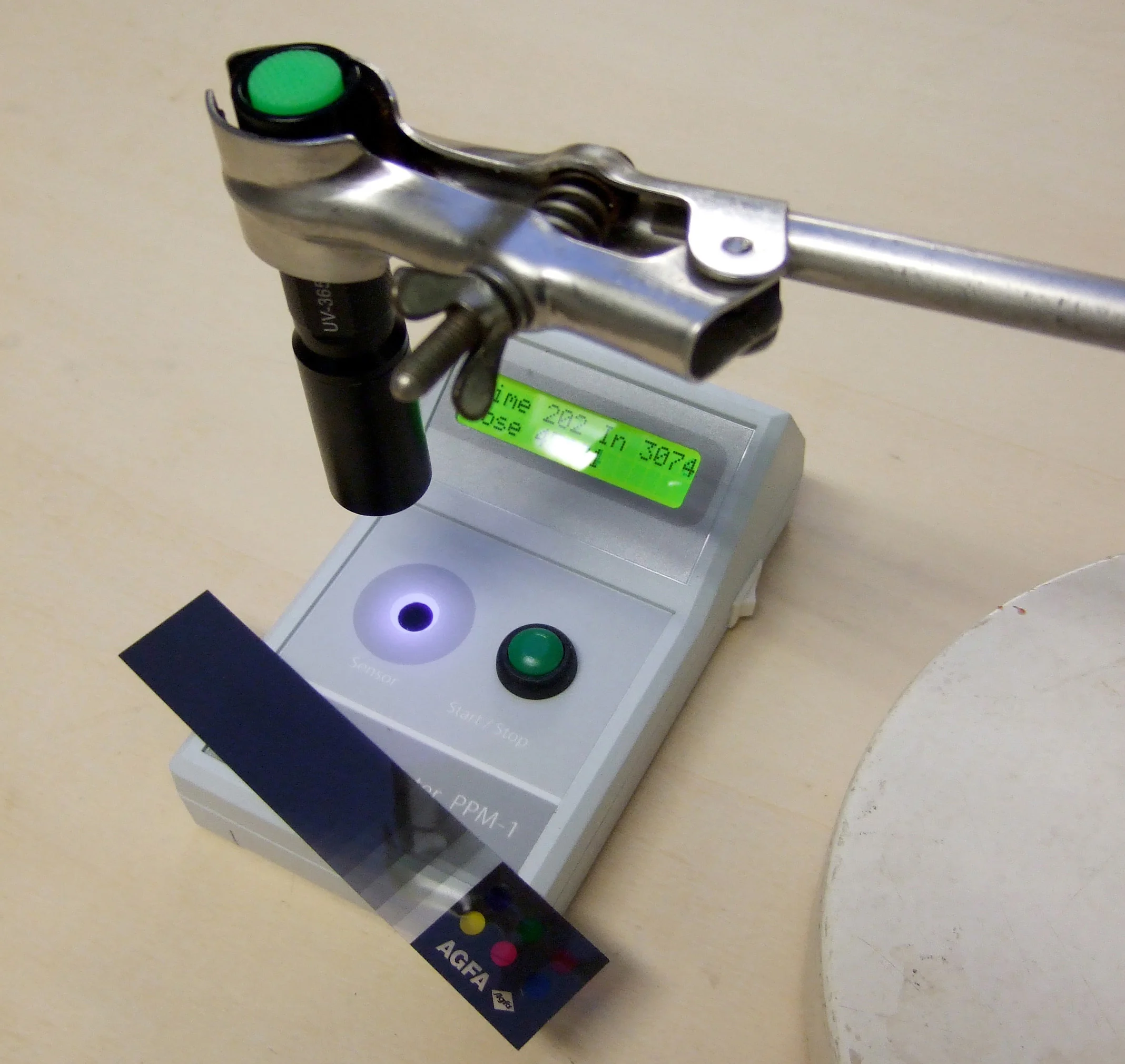 PPM-1 used as a UV densitometer for negatives, with a 365nm LED source - courtesy of Kees Brandenburg , Netherlands