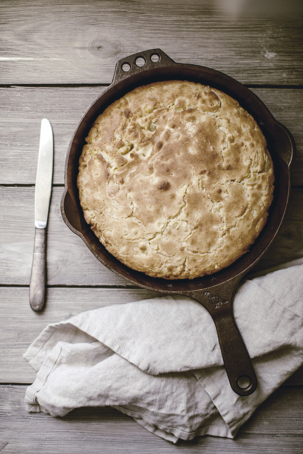 Skillet Cornbread With Leeks