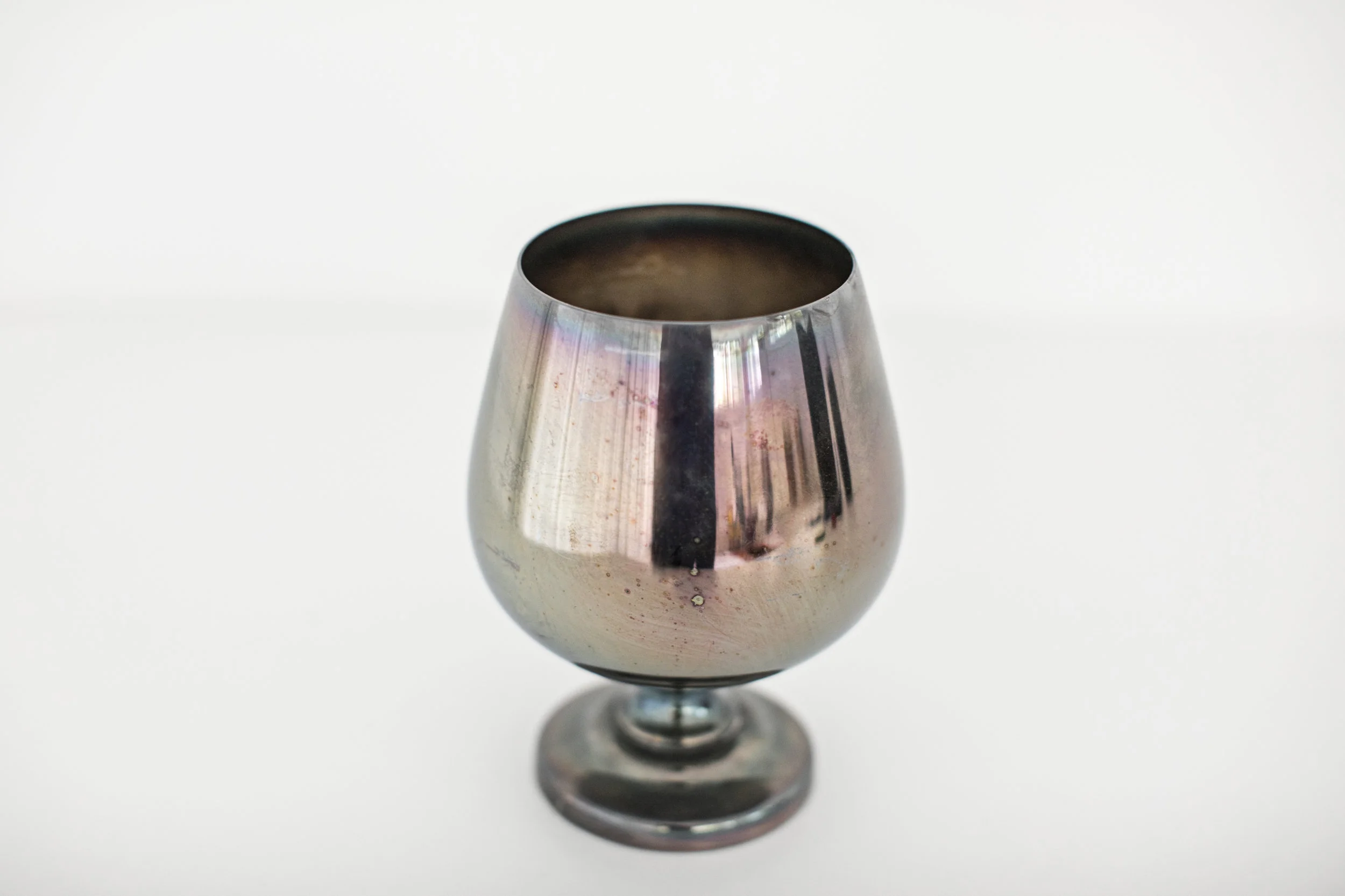 Vintage Short Metal Goblet by heirloomed