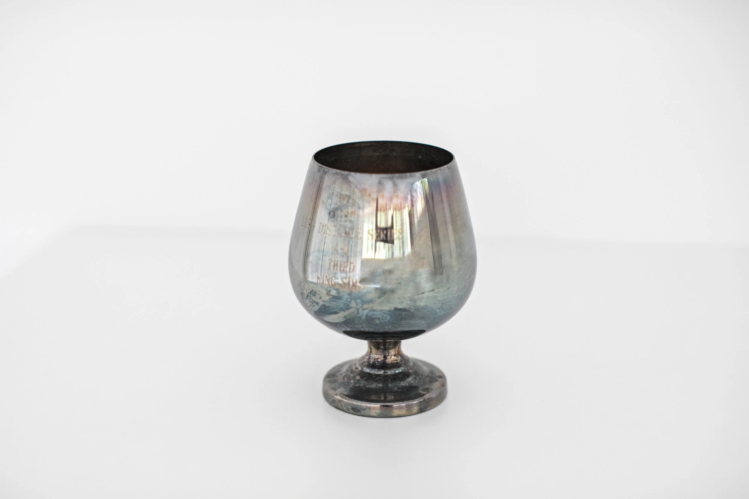 Vintage Silver Short Engraved Goblet by heirloomed
