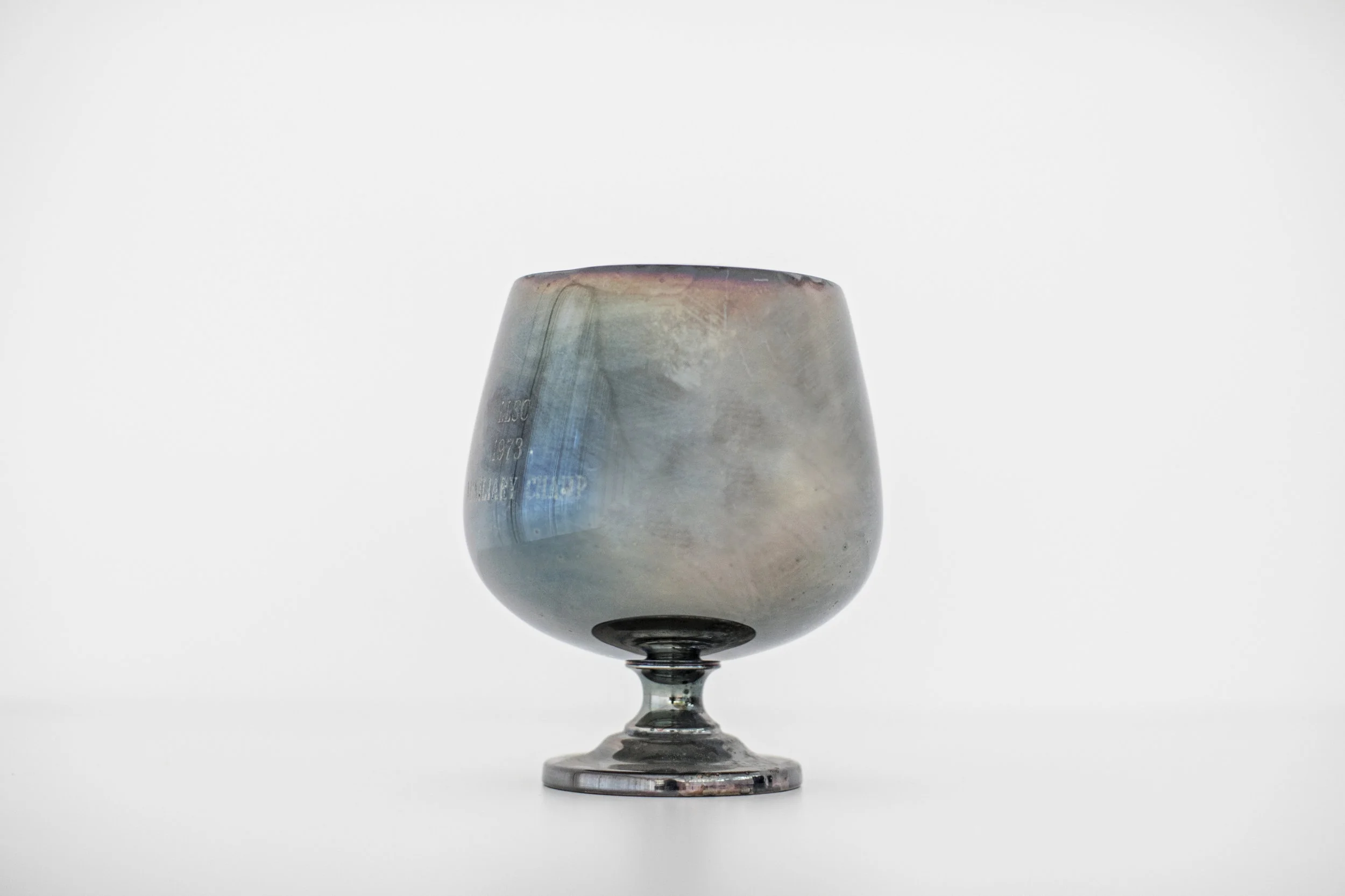 Vintage Silver Short Engraved Goblet by heirloomed