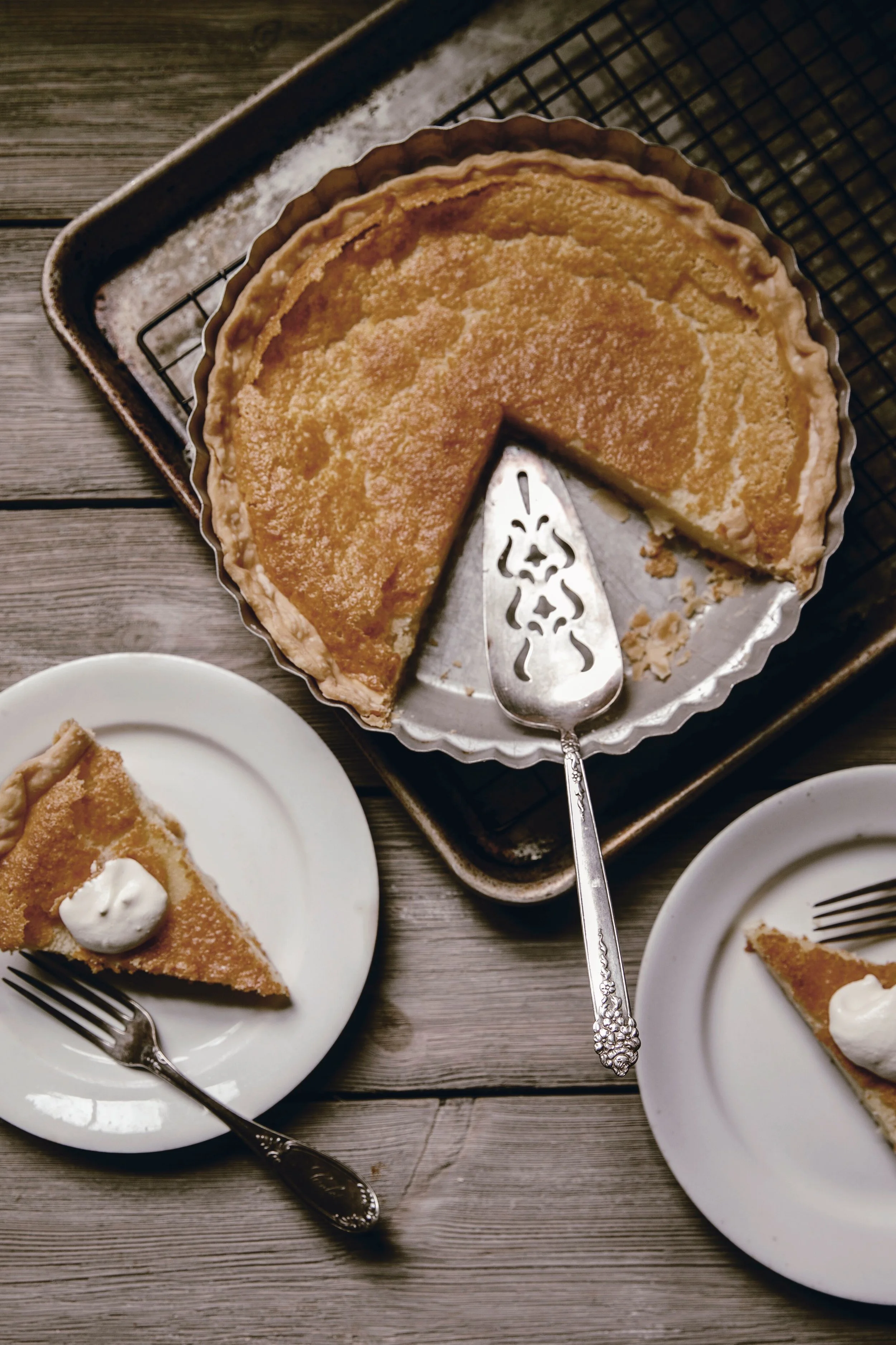 Vintage Pie Server by heirloom with Buttermilk Pie