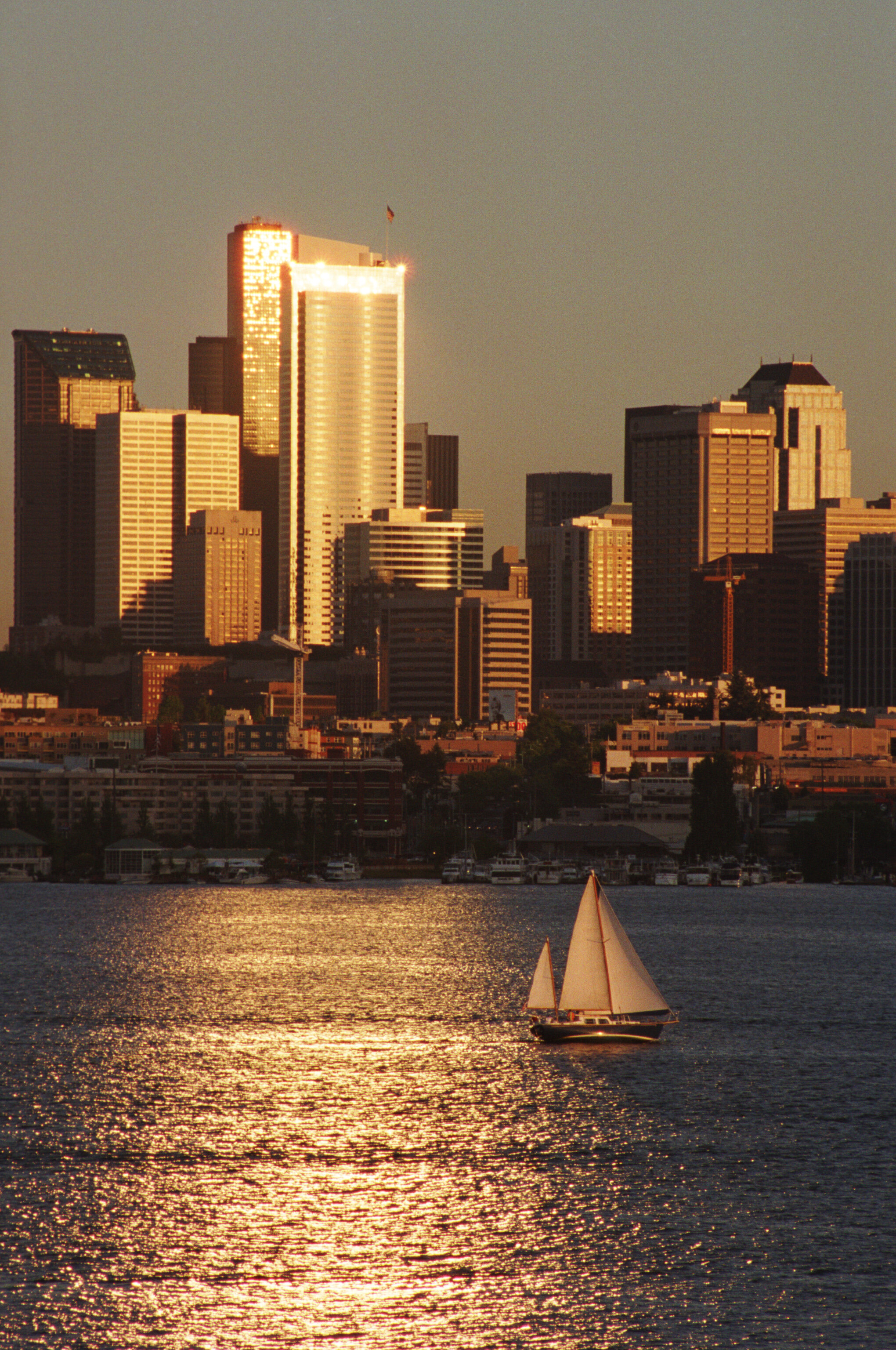 Summer Solstice Sunset off 2 Union Square from Gasworks Park - Seattle, WA