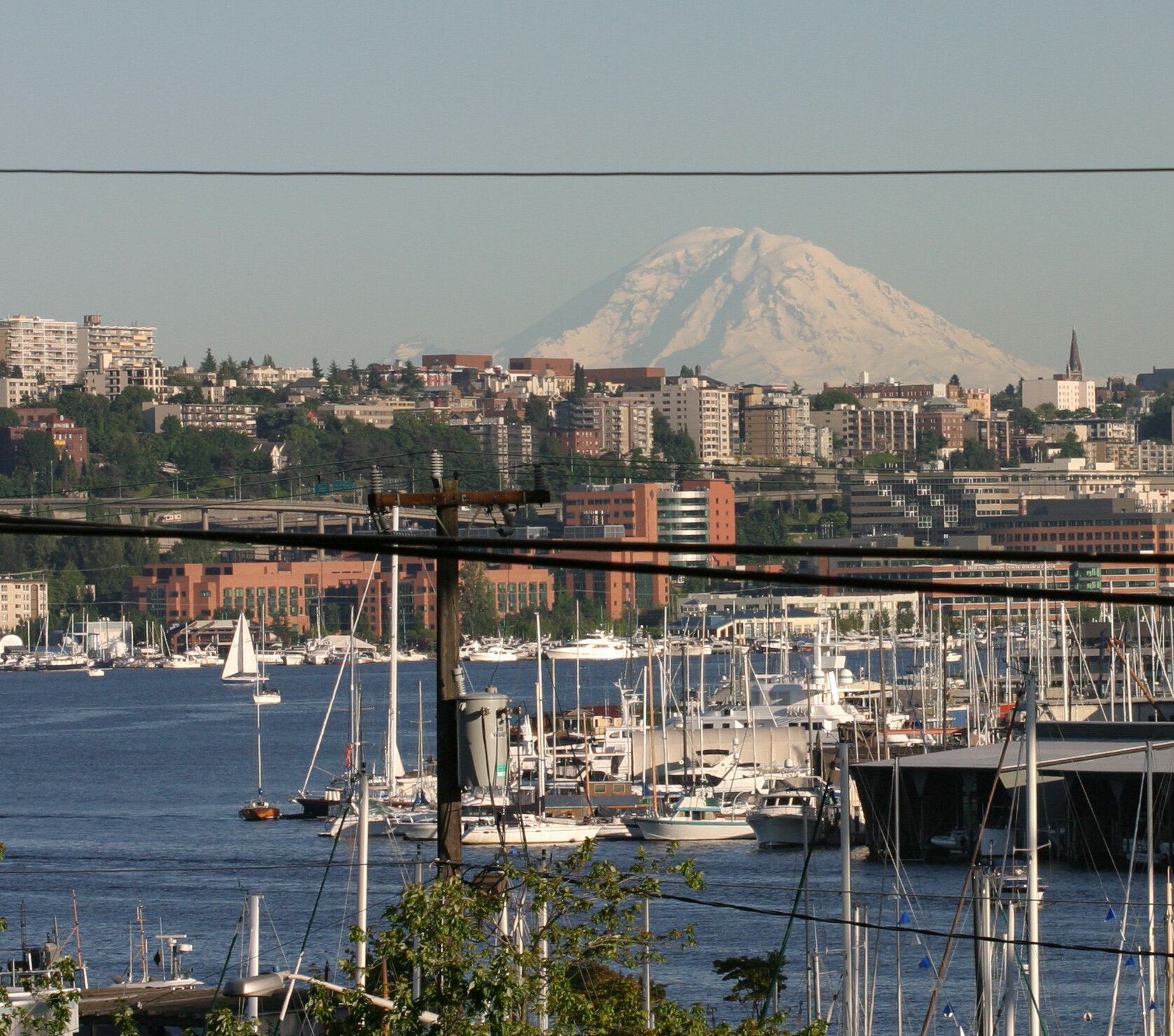 View of Lake Union, Capitol Hill and Mt. Rainier from Fremont neighborhood - Seattle
