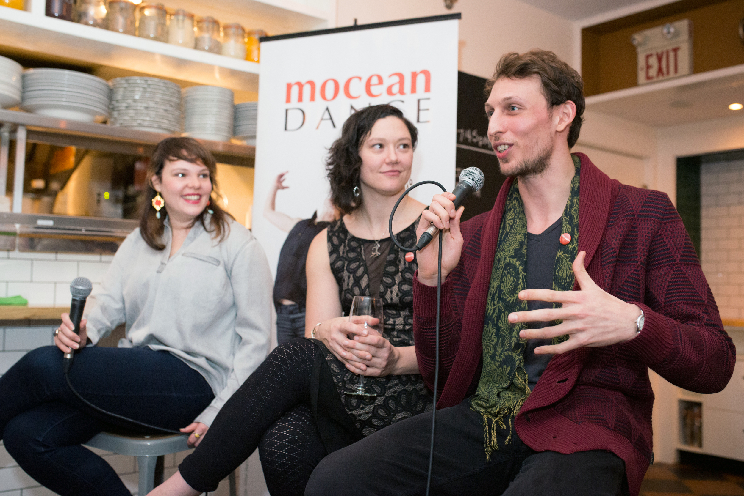 Choreographers Emily Gualtieri, Sara Coffin and David Albert-Toth.