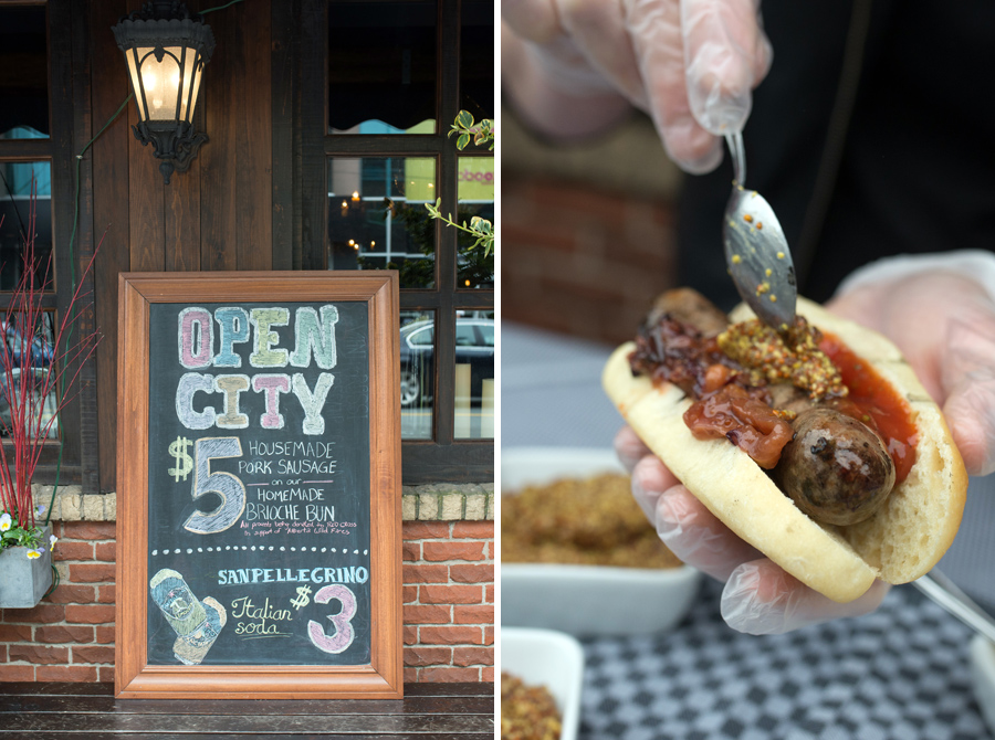 More local food :) House-made sausages on a brioche bun from La Frasca!