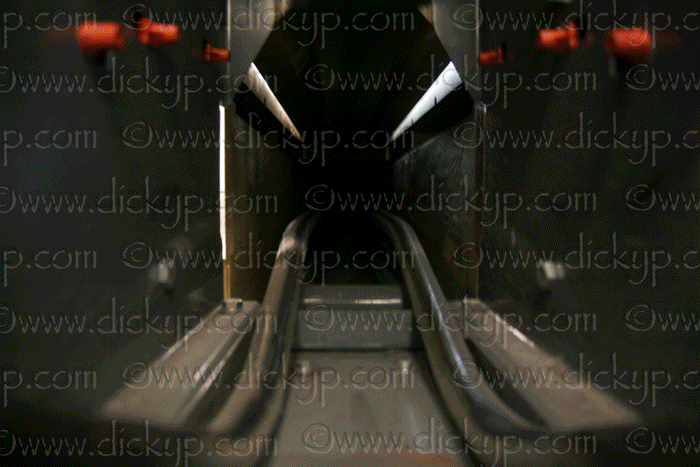 A strike and return from the perspective of the bowling ball.