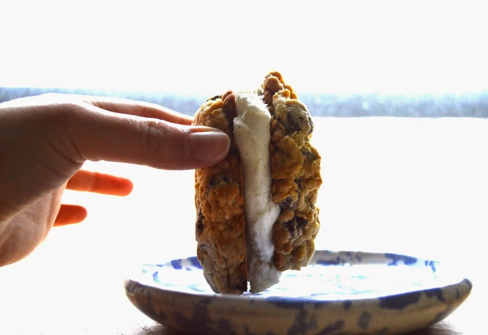 HOMEMADE ICE CREAM SANDWICH.... the first try