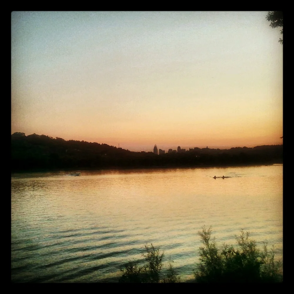 Snapping a picture at Sunset