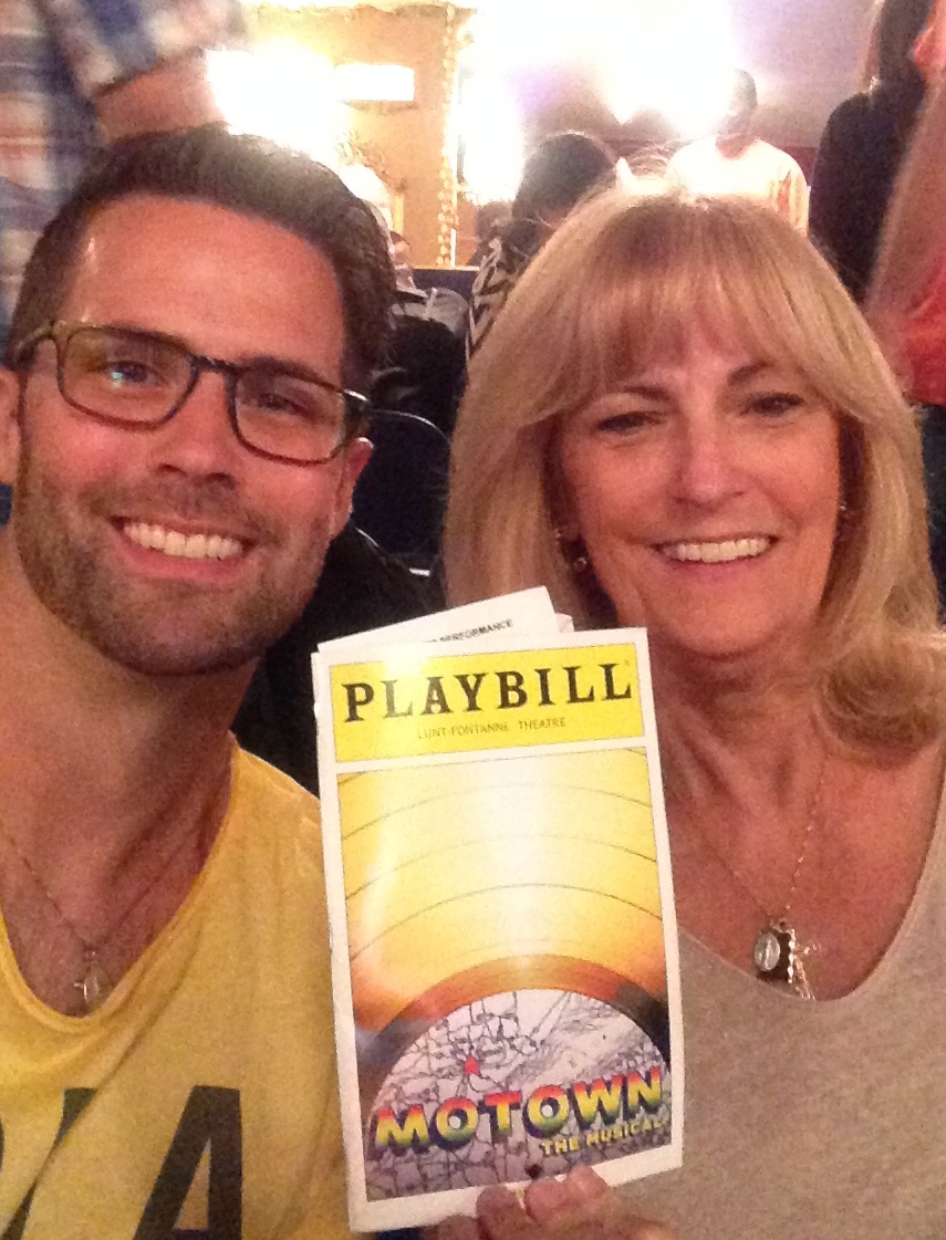  Matt and his mom at a Broadway show. 