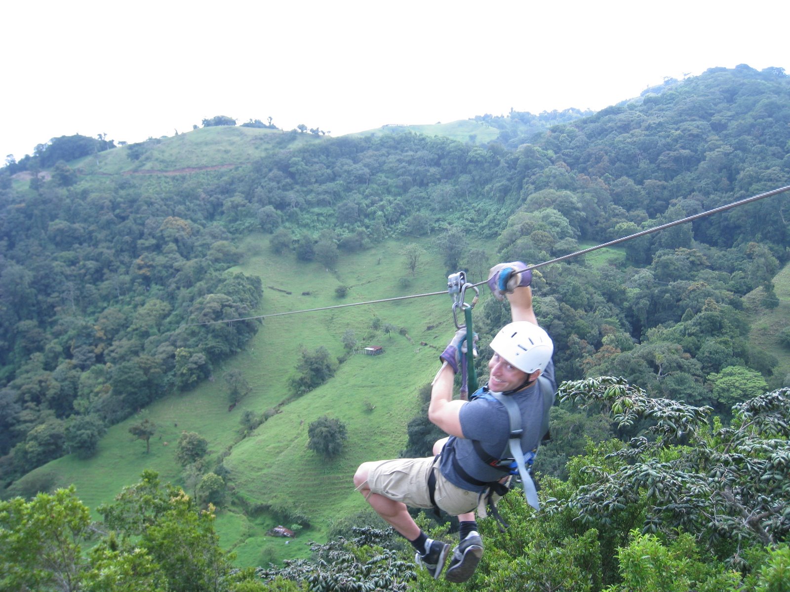  Zip-lining in the rain forest of Costa Rica. 