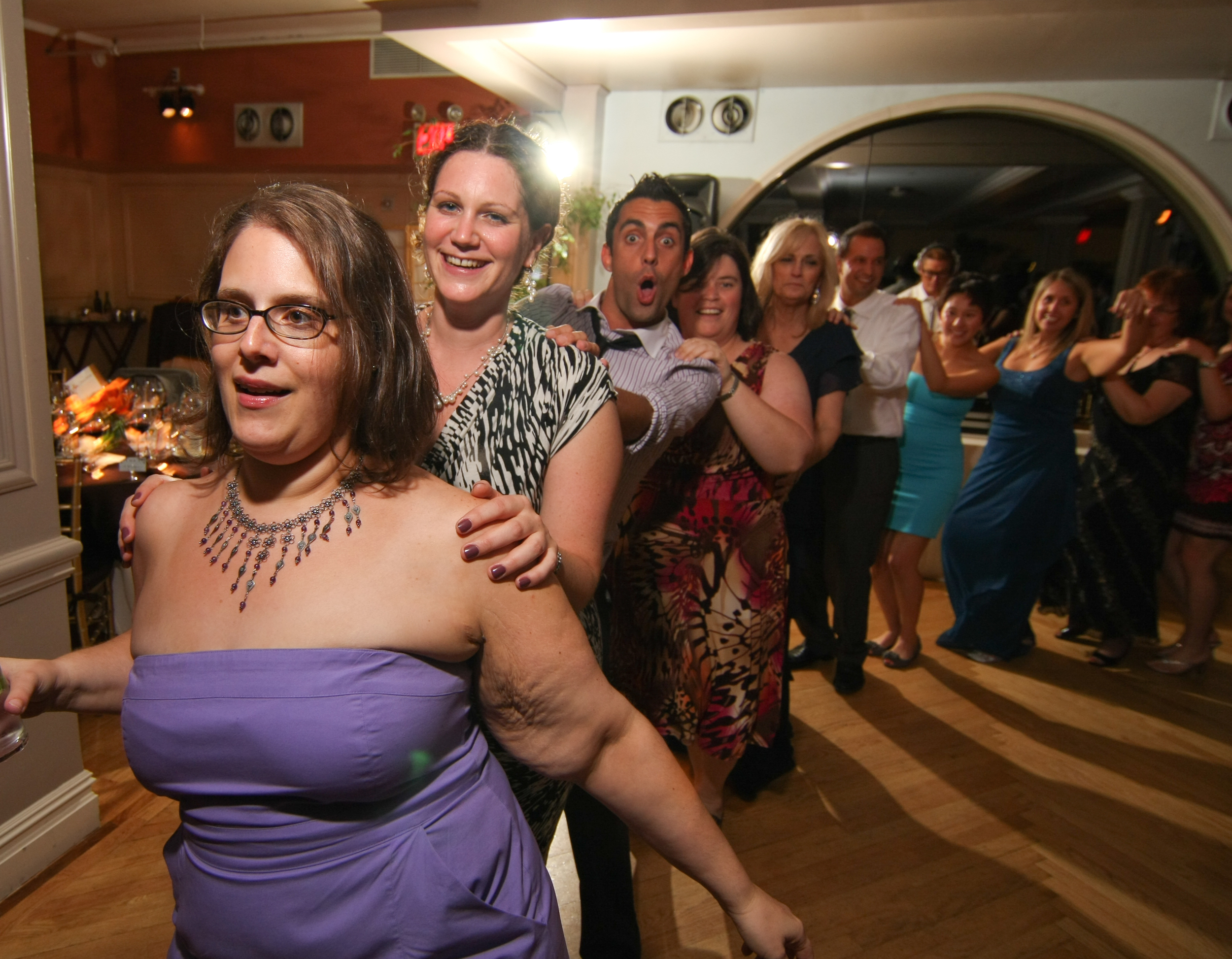  What's a wedding without a conga line? 