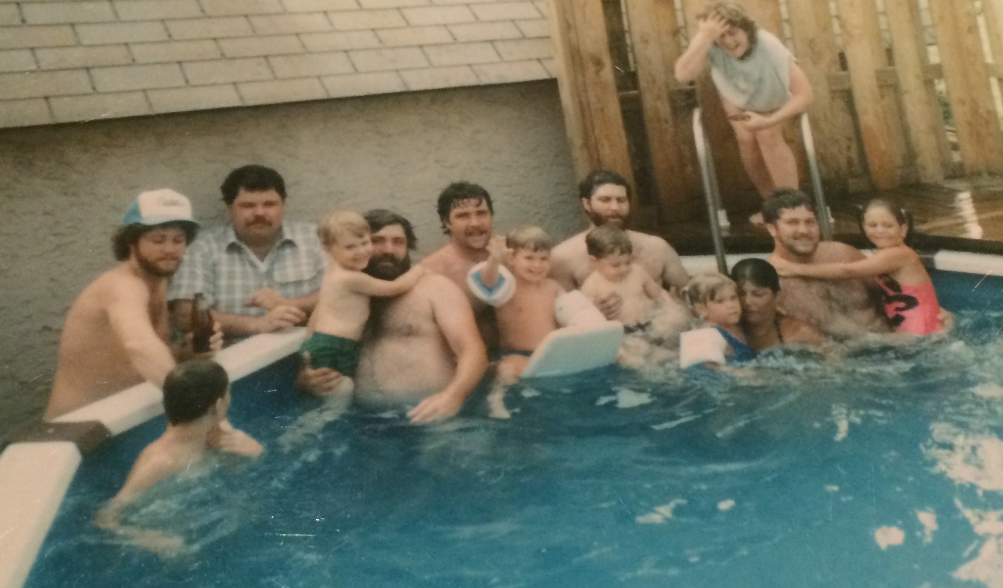  Some of Matt's extended family enjoying&nbsp;the pool. 