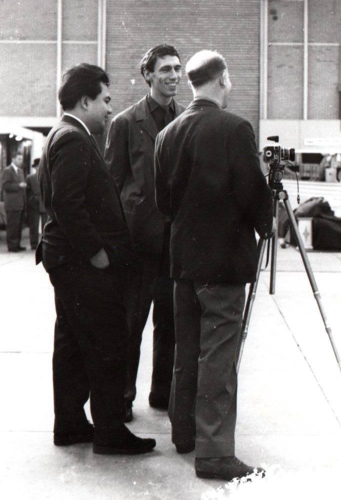 With Wim Crouwel and Ad Windig at the Auping stand 1957. Photo Ine Kho-Roos