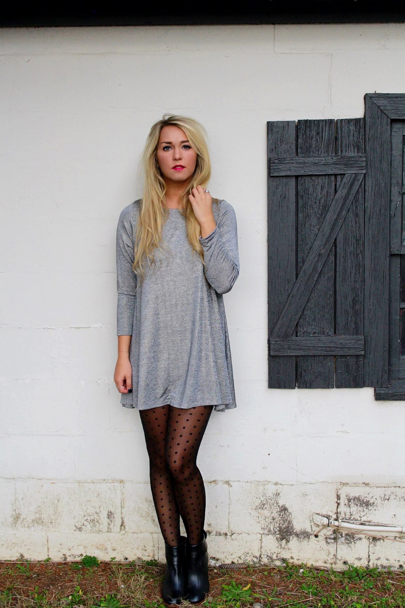 swing dress with tights