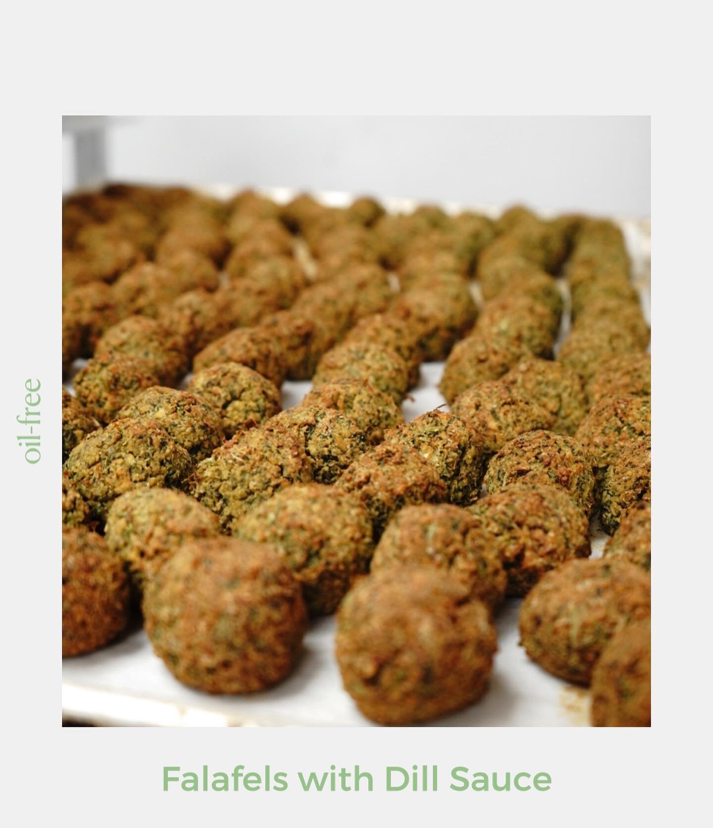 This week&rsquo;s #oilfree meal box features Falafels with Dill Sauce &amp; Ginger Cake! 🧆 Order on halfpeachbakery.com by Thursday night for pickup on Friday.