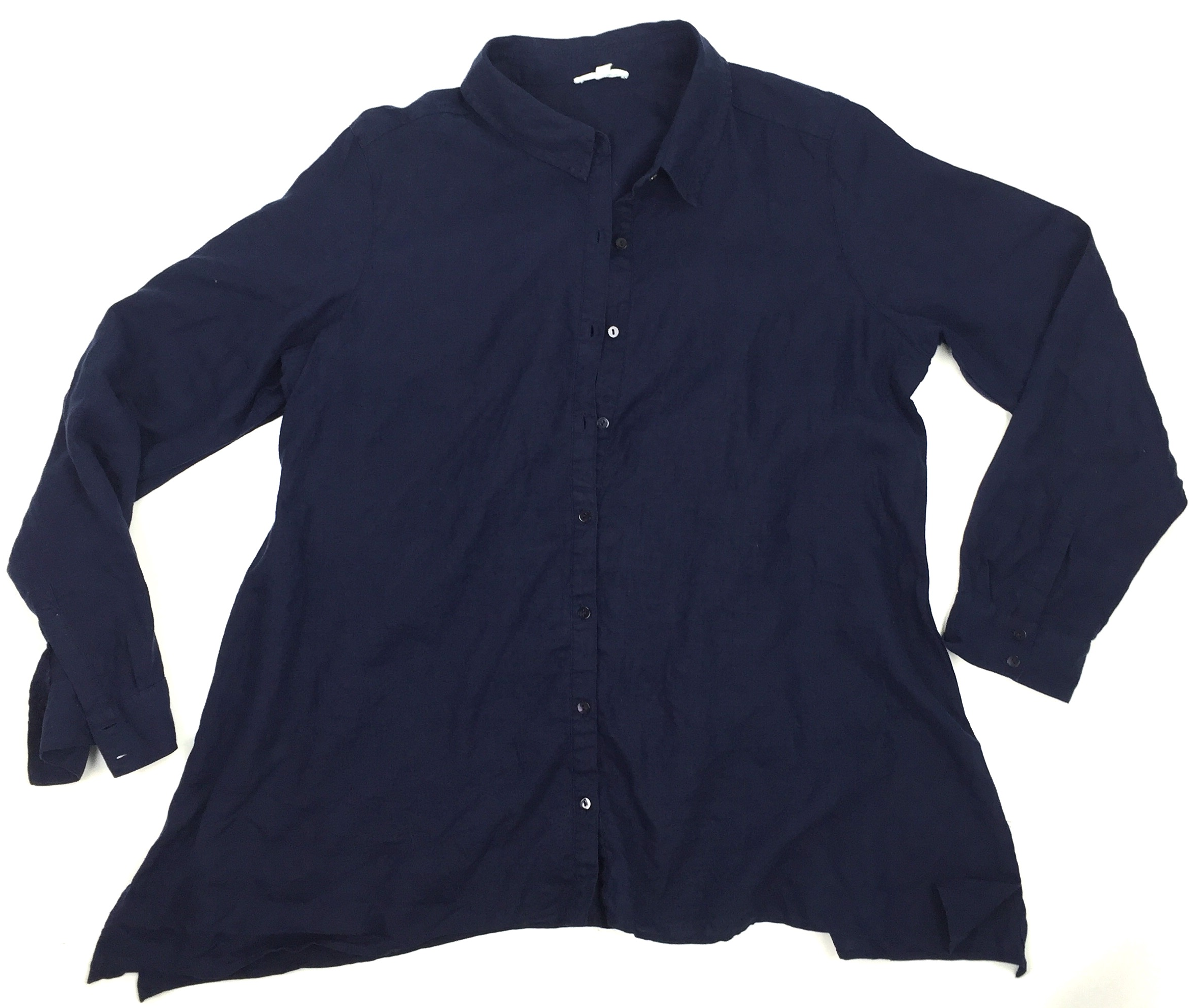 BEFORE: The thrifted Eileen Fisher blouse. It's hard to see the scale, but it was a very baggy fit on me.
